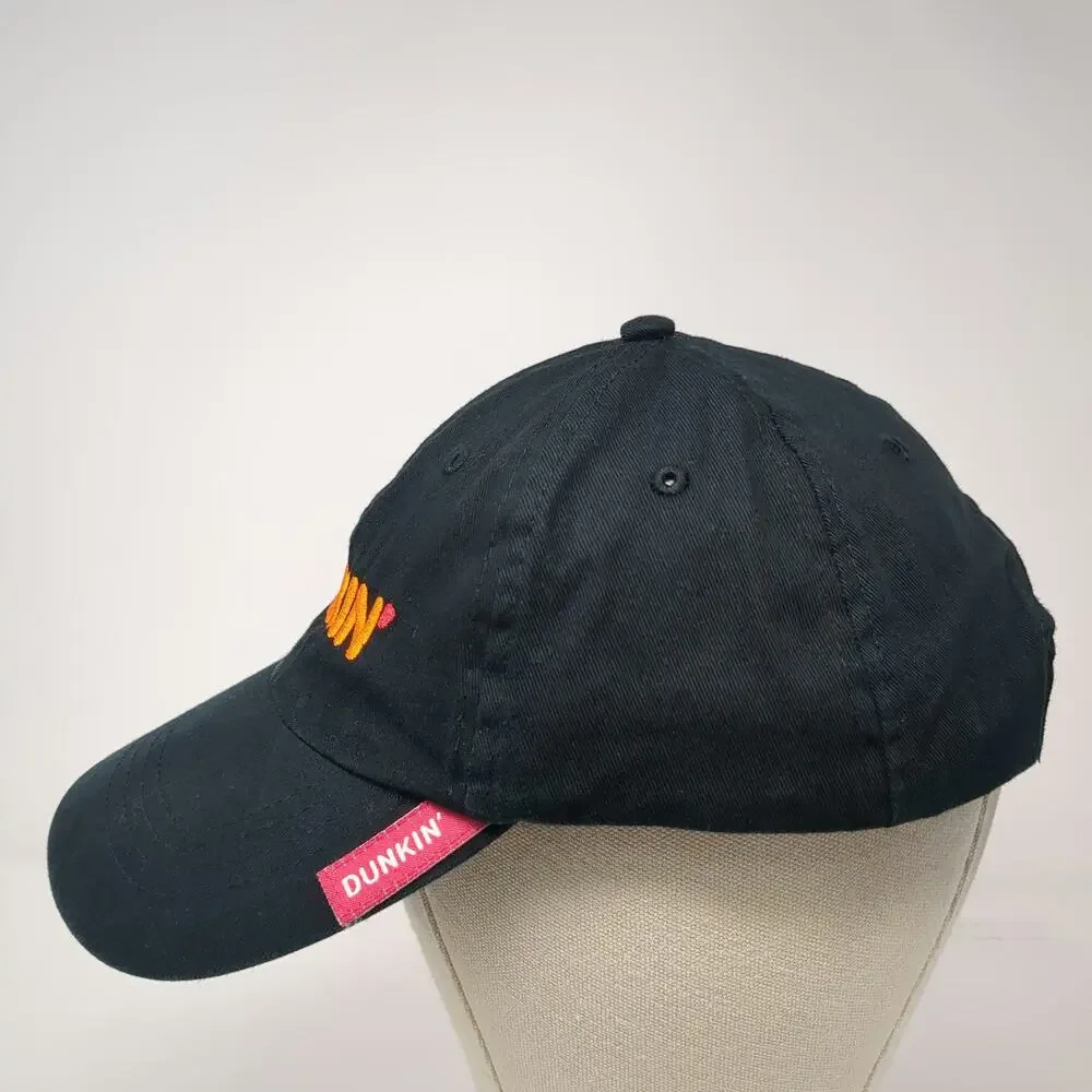 Dunkin' Baseball Cap Black One Size Cotton Embroidered Logo Strapback Hat